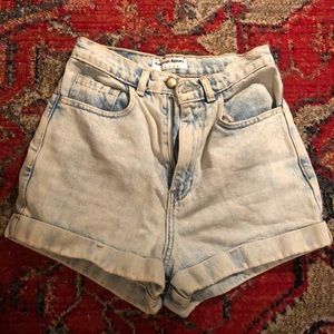 American Apparel high waisted jean shorts